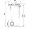 Mini Container - 120 liter Grijs - Kliko Afval Container 120liter - Afvalbak 120l