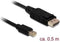 Mini DisplayPort - DisplayPort kabel - versie 1.2 (4K 60 Hz) / zwart - 0,50 meter