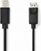Mini DisplayPort-Kabel - DisplayPort 1.2 - Mini-DisplayPort Male - DisplayPort Male - 21.6 Gbps - Vernikkeld - 2.00 m - Rond - PVC - Zwart - Blister