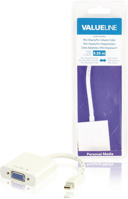 Mini DisplayPort Kabel Mini-DisplayPort Male - VGA Female 15-Pins 0.20 m Wit