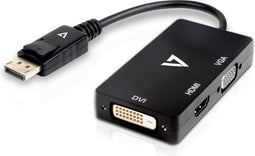 Mini DisplayPort to VGA/DVI/HDMI adapter V7 V7DP-VGADVIHDMI-1E Black