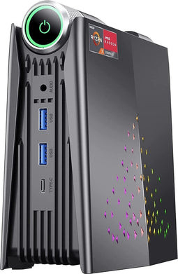 Mini Gaming-PC - Windows 11 Pro, Ryzen 5, 16GB RAM, 512GB SSD, 3-Standen, HDMI/DP/Type-C