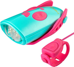 Mini Hornit Fietslicht met Geluidseffecten - Roze/Turqoise