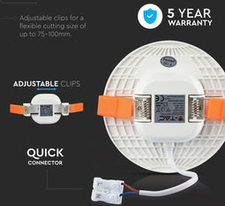 MINI LED Paneel Downlight wit 12 Watt 6400K rond IP20