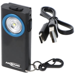 Mini light ML400R with 4 lighting functions, mini snap hook, clip and magnet, rechargeable via USB-C