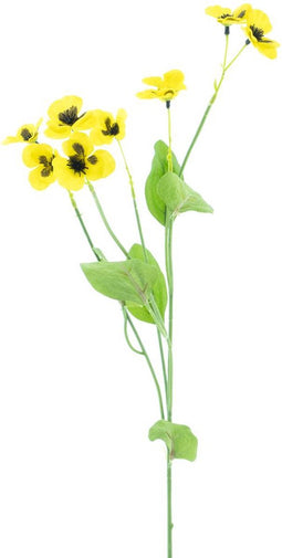 Mini pansy spray yellow 61 cm kunstbloemen