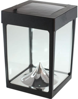 Mini solar tafel theelichthouder - Glazen wanden - Zwart