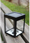 Mini solar tafel theelichthouder - Glazen wanden - Zwart