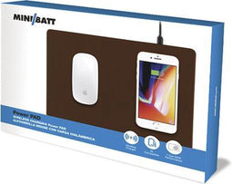 Minibatt PowerPAD Muismat met Draadloze oplader – Bruin