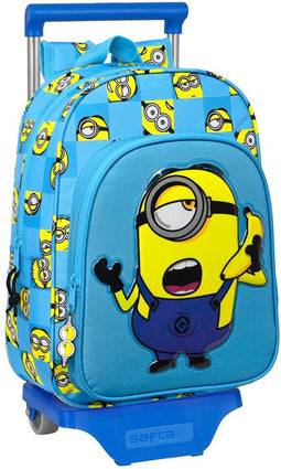 Minions 'Minionstatic' Schoolrugzak, Trolley - Blauw, Geel (26 x 34 x 11 cm)