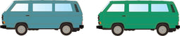 Minis by Lemke LC4347 N Auto Volkswagen T3 set van 2 bussen groen + blauw (metallic serie)