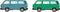 Minis by Lemke LC4347 N Auto Volkswagen T3 set van 2 bussen groen + blauw (metallic serie)