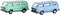Minis by Lemke LC4347 N Auto Volkswagen T3 set van 2 bussen groen + blauw (metallic serie)