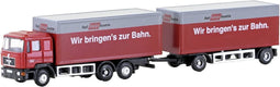 Minis by Lemke LC4608 N Vrachtwagen MAN F90, 3-assige kofferhangertrein Rail Cargo Austria (ÖBB)