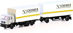 Minis by Lemke LC4633 N Vrachtwagen MAN F90 3-assige wissellaadbak-hangertrein Schenker Cargo