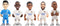 Minix - Football Stars - Real Madrid - Pakje van 5 (Courtois/Vinicius/Bellingham/Carvajal/Mbappé) Statue 7cm