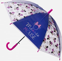Minnie Mouse Paraplu - Kinderparaplu - Transparant - Roze / Paars