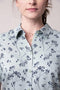 Mintgroene blouse met bloemen van viscose