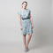Mintgroene rok met bloemen