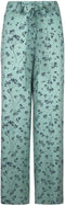 Mintgroene wijde broek met bloemen