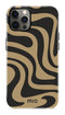 Mio by Mobilize Hoesje geschikt voor Apple iPhone 12 MagSafe Telefoonhoesje Hardcase | Mio by Mobilize Backcover | Geschikt voor MagSafe | Geschikt voor Draadloos Opladen met Magnetische Ring | MagSafe Case - Swirl | Zwart,bruin