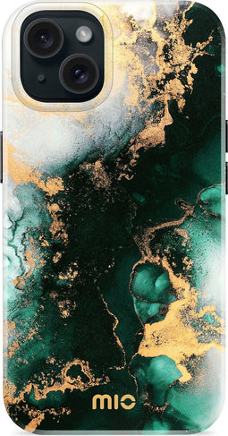 Mio by Mobilize Hoesje geschikt voor Apple iPhone 13 MagSafe Telefoonhoesje Hardcase | Mio by Mobilize Backcover | Geschikt voor MagSafe | Geschikt voor Draadloos Opladen met Magnetische Ring | MagSafe Case - Green Marble | Groen