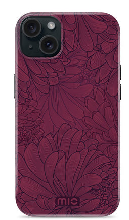 Mio by Mobilize Hoesje geschikt voor Apple iPhone 13 MagSafe Telefoonhoesje Hardcase | Mio by Mobilize Backcover | Geschikt voor MagSafe | Geschikt voor Draadloos Opladen met Magnetische Ring | MagSafe Case - Berry Blooms | Rood