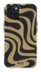 Mio by Mobilize Hoesje geschikt voor Apple iPhone 13 MagSafe Telefoonhoesje Hardcase | Mio by Mobilize Backcover | Geschikt voor MagSafe | Geschikt voor Draadloos Opladen met Magnetische Ring | MagSafe Case - Swirl | Zwart,bruin