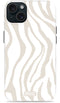 Mio by Mobilize Hoesje geschikt voor Apple iPhone 13 MagSafe Telefoonhoesje Hardcase | Mio by Mobilize Backcover | Geschikt voor MagSafe | Geschikt voor Draadloos Opladen met Magnetische Ring | MagSafe Case - Sandy Zebra | Wit