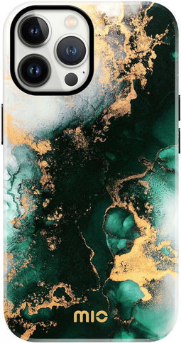 Mio by Mobilize Hoesje geschikt voor Apple iPhone 13 Pro MagSafe Telefoonhoesje Hardcase | Mio by Mobilize Backcover | Geschikt voor MagSafe | Geschikt voor Draadloos Opladen met Magnetische Ring | MagSafe Case - Green Marble | Groen