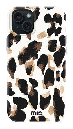 Mio by Mobilize Hoesje geschikt voor Apple iPhone 14 Plus MagSafe Telefoonhoesje Hardcase | Mio by Mobilize Backcover | Geschikt voor MagSafe | Geschikt voor Draadloos Opladen met Magnetische Ring | MagSafe Case - Leopard | Zwart,wit