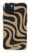 Mio by Mobilize Hoesje geschikt voor Apple iPhone 14 Plus MagSafe Telefoonhoesje Hardcase | Mio by Mobilize Backcover | Geschikt voor MagSafe | Geschikt voor Draadloos Opladen met Magnetische Ring | MagSafe Case - Swirl | Zwart,bruin