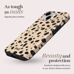 Mio by Mobilize Hoesje geschikt voor Apple iPhone 14 Pro MagSafe Telefoonhoesje Hardcase | Mio by Mobilize Backcover | Geschikt voor MagSafe | Geschikt voor Draadloos Opladen met Magnetische Ring | MagSafe Case - Spots | Bruin