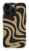 Mio by Mobilize Hoesje geschikt voor Apple iPhone 14 Pro MagSafe Telefoonhoesje Hardcase | Mio by Mobilize Backcover | Geschikt voor MagSafe | Geschikt voor Draadloos Opladen met Magnetische Ring | MagSafe Case - Swirl | Zwart,bruin