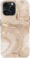 Mio by Mobilize Hoesje geschikt voor Apple iPhone 15 Pro MagSafe Telefoonhoesje Hardcase | Mio by Mobilize Backcover | Geschikt voor MagSafe | Geschikt voor Draadloos Opladen met Magnetische Ring | MagSafe Case - Gold Marble | Goud