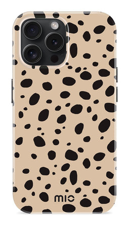 Mio by Mobilize Hoesje geschikt voor Apple iPhone 15 Pro MagSafe Telefoonhoesje Hardcase | Mio by Mobilize Backcover | Geschikt voor MagSafe | Geschikt voor Draadloos Opladen met Magnetische Ring | MagSafe Case - Spots | Bruin