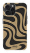 Mio by Mobilize Hoesje geschikt voor Apple iPhone 15 Pro MagSafe Telefoonhoesje Hardcase | Mio by Mobilize Backcover | Geschikt voor MagSafe | Geschikt voor Draadloos Opladen met Magnetische Ring | MagSafe Case - Swirl | Zwart,bruin