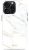 Mio by Mobilize Hoesje geschikt voor Apple iPhone 15 Pro MagSafe Telefoonhoesje Hardcase | Mio by Mobilize Backcover | Geschikt voor MagSafe | Geschikt voor Draadloos Opladen met Magnetische Ring | MagSafe Case - White Marble | Wit