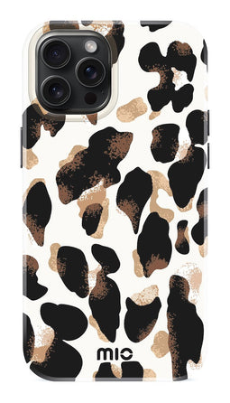 Mio by Mobilize Hoesje geschikt voor Apple iPhone 15 Pro Max MagSafe Telefoonhoesje Hardcase | Mio by Mobilize Backcover | Geschikt voor MagSafe | Geschikt voor Draadloos Opladen met Magnetische Ring | MagSafe Case - Leopard | Zwart,wit