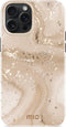 Mio by Mobilize Hoesje geschikt voor Apple iPhone 15 Pro Max MagSafe Telefoonhoesje Hardcase | Mio by Mobilize Backcover | Geschikt voor MagSafe | Geschikt voor Draadloos Opladen met Magnetische Ring | MagSafe Case - Gold Marble | Goud