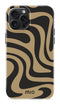 Mio by Mobilize Hoesje geschikt voor Apple iPhone 15 Pro Max MagSafe Telefoonhoesje Hardcase | Mio by Mobilize Backcover | Geschikt voor MagSafe | Geschikt voor Draadloos Opladen met Magnetische Ring | MagSafe Case - Swirl | Zwart,bruin