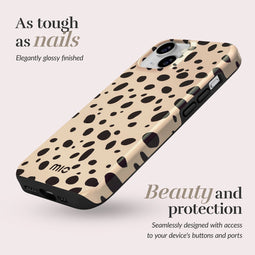 Mio by Mobilize Hoesje geschikt voor Apple iPhone 16 MagSafe Telefoonhoesje Hardcase | Mio by Mobilize Backcover | Geschikt voor MagSafe | Geschikt voor Draadloos Opladen met Magnetische Ring | MagSafe Case - Spots | Bruin