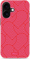 Mio by Mobilize Hoesje geschikt voor Apple iPhone 16 MagSafe Telefoonhoesje Hardcase | Mio by Mobilize Backcover | Geschikt voor MagSafe | Geschikt voor Draadloos Opladen met Magnetische Ring | MagSafe Case - Wild Hearts | Roze