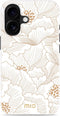 Mio by Mobilize Hoesje geschikt voor Apple iPhone 16 MagSafe Telefoonhoesje Hardcase | Mio by Mobilize Backcover | Geschikt voor MagSafe | Geschikt voor Draadloos Opladen met Magnetische Ring | MagSafe Case - White Roses | Wit