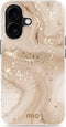 Mio by Mobilize Hoesje geschikt voor Apple iPhone 16 MagSafe Telefoonhoesje Hardcase | Mio by Mobilize Backcover | Geschikt voor MagSafe | Geschikt voor Draadloos Opladen met Magnetische Ring | MagSafe Case - Gold Marble | Goud