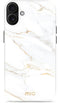 Mio by Mobilize Hoesje geschikt voor Apple iPhone 16 MagSafe Telefoonhoesje Hardcase | Mio by Mobilize Backcover | Geschikt voor MagSafe | Geschikt voor Draadloos Opladen met Magnetische Ring | MagSafe Case - White Marble | Wit