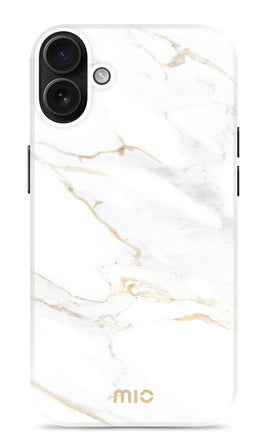 Mio by Mobilize Hoesje geschikt voor Apple iPhone 16 Plus MagSafe Telefoonhoesje Hardcase | Mio by Mobilize Backcover | Geschikt voor MagSafe | Geschikt voor Draadloos Opladen met Magnetische Ring | MagSafe Case - White Marble | Wit