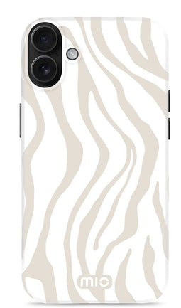 Mio by Mobilize Hoesje geschikt voor Apple iPhone 16 Plus MagSafe Telefoonhoesje Hardcase | Mio by Mobilize Backcover | Geschikt voor MagSafe | Geschikt voor Draadloos Opladen met Magnetische Ring | MagSafe Case - Sandy Zebra | Wit