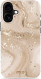 Mio by Mobilize Hoesje geschikt voor Apple iPhone 16 Plus MagSafe Telefoonhoesje Hardcase | Mio by Mobilize Backcover | Geschikt voor MagSafe | Geschikt voor Draadloos Opladen met Magnetische Ring | MagSafe Case - Gold Marble | Goud