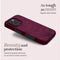 Mio by Mobilize Hoesje geschikt voor Apple iPhone 16 Plus MagSafe Telefoonhoesje Hardcase | Mio by Mobilize Backcover | Geschikt voor MagSafe | Geschikt voor Draadloos Opladen met Magnetische Ring | MagSafe Case - Berry Blooms | Rood